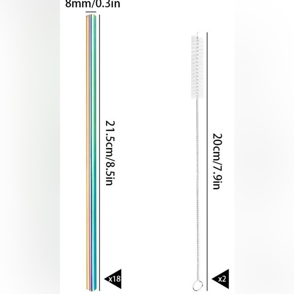 Metal heart straws‎ pk 5 - Picture 4 of 4